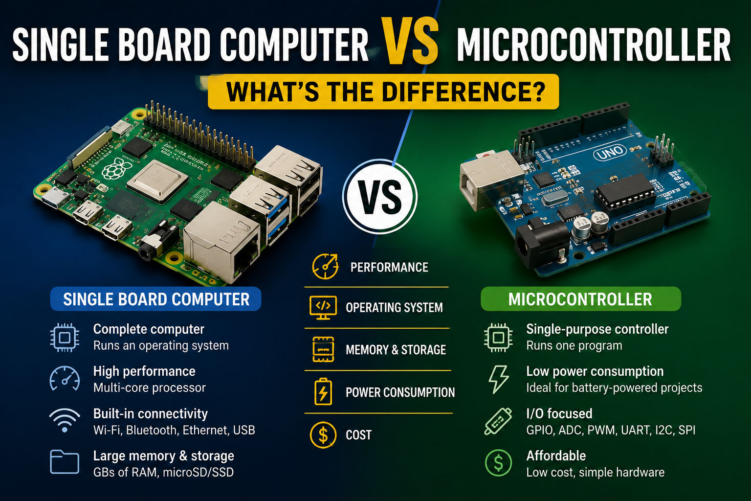 Single Board Computer vs Microcontroller: What's the Difference?
